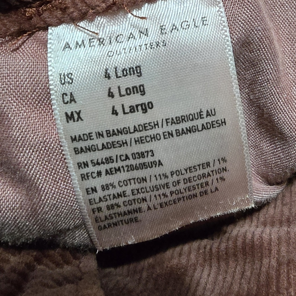 American Eagle Super High Rise Rusty Red Corduroy Flare Pants, Size 4, EUC! - Picture 13 of 13